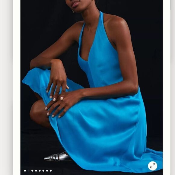 NWT Anthropologie Let Me Be Halter Slip Mini Dress Medium Petite - Picture 4 of 12